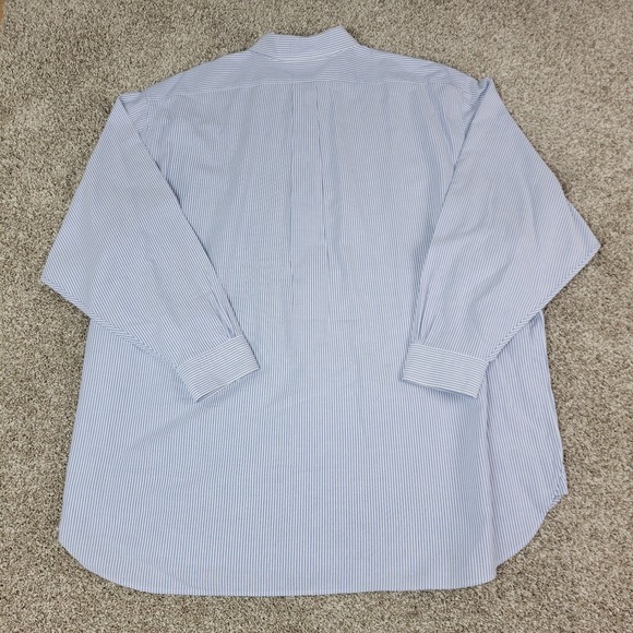 Brooks Brothers Madison Mens 20-36 Blue White Striped Button Down Long Sleeve - Picture 3 of 5